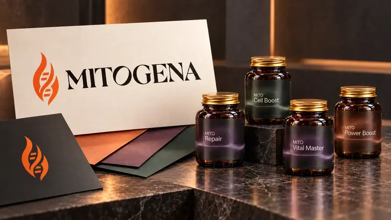 Mitogena — visual identity & packaging